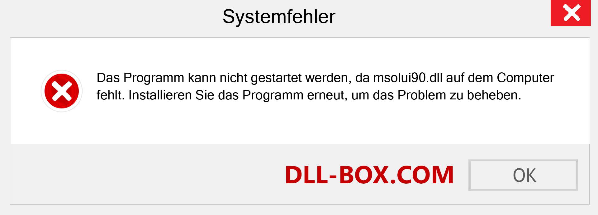 msolui90.dll-Datei fehlt?. Download für Windows 7, 8, 10 - Fix msolui90 dll Missing Error unter Windows, Fotos, Bildern