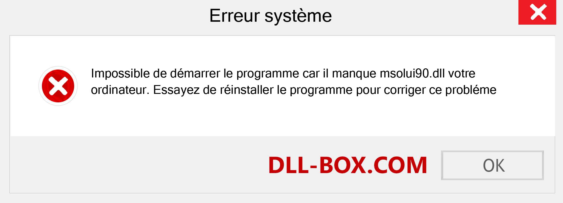 Le fichier msolui90.dll est manquant ?. Télécharger pour Windows 7, 8, 10 - Correction de l'erreur manquante msolui90 dll sur Windows, photos, images