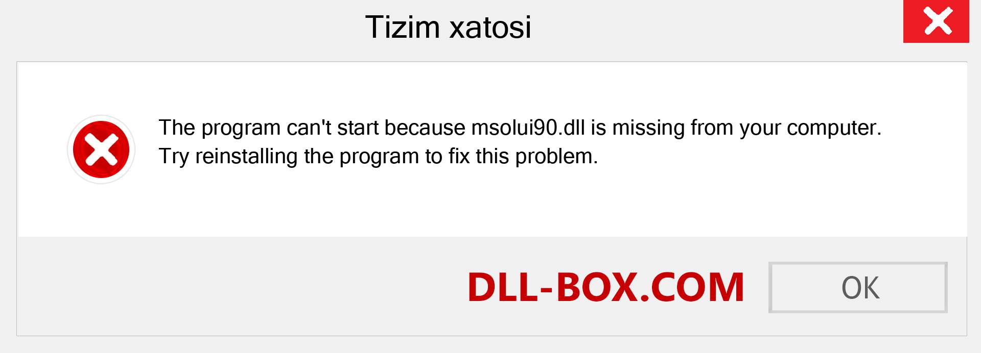 msolui90.dll fayli yo'qolganmi?. Windows 7, 8, 10 uchun yuklab olish - Windowsda msolui90 dll etishmayotgan xatoni tuzating, rasmlar, rasmlar